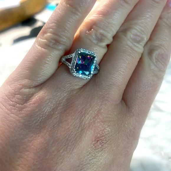 Large Mystic Topaz gemstone ring size 7 - Picture 3 of 10